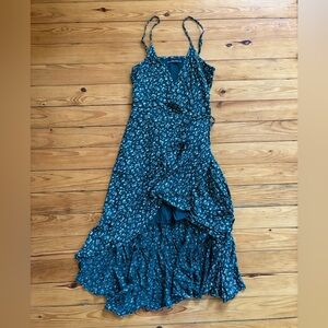 Floral Green Wrap Dress